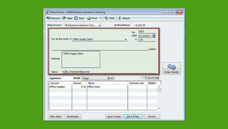 Void A Check in the Desktop Version of Quickbooks