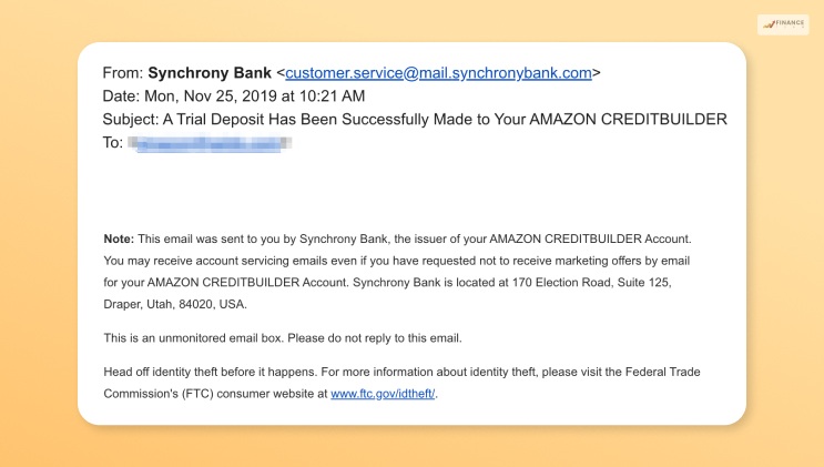 Trial Deposit Made Amazon Creditbuilder