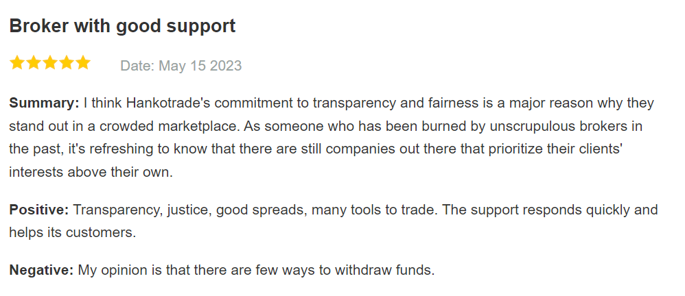 Broker with good support