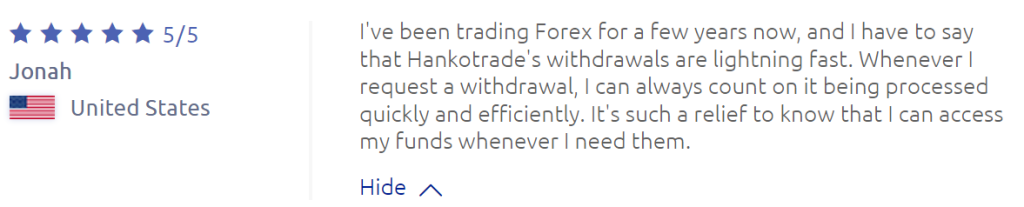 Hankotrade Client Testimonials on FX-List.com