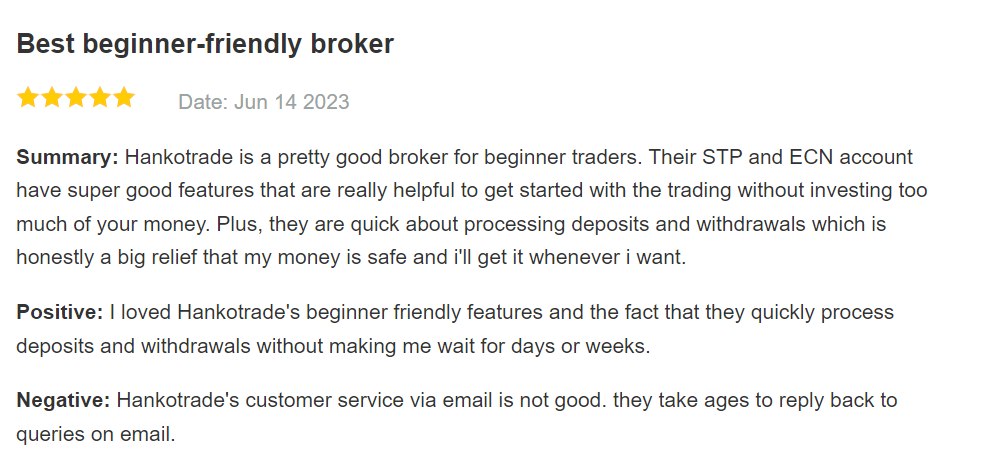 Hankotrade Client Testimonials on Slashdot.org