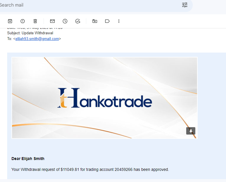 Hankotrade Withdrawal Evidences